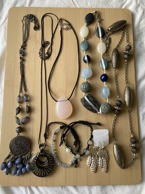Lot of Y2K Silver Tone boho Jewelry